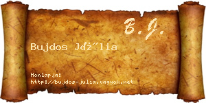 Bujdos Júlia névjegykártya